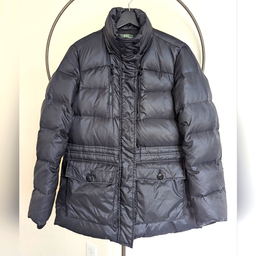 Women's Ralph, Lauren active down Black Puffer Jacket coat Sz small